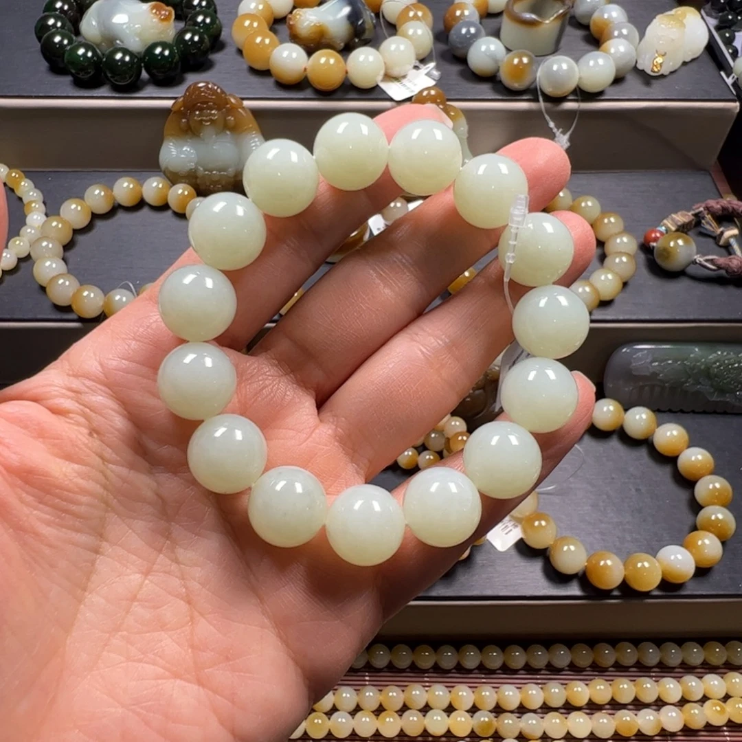 和田玉未镶嵌手链卡14