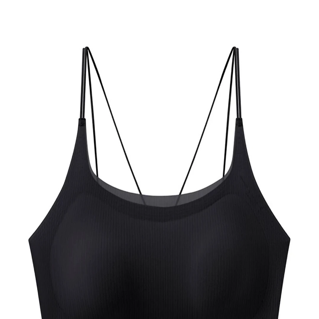 【刘噗噗】乳胶款！薄款带胸垫抹胸吊带美背