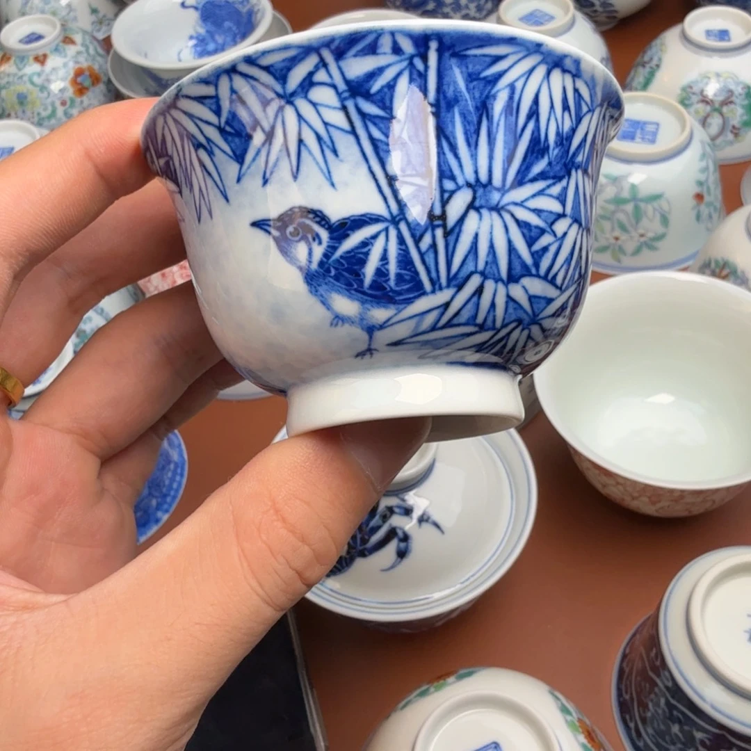 奇***石摆件景德镇瓷器手工手绘