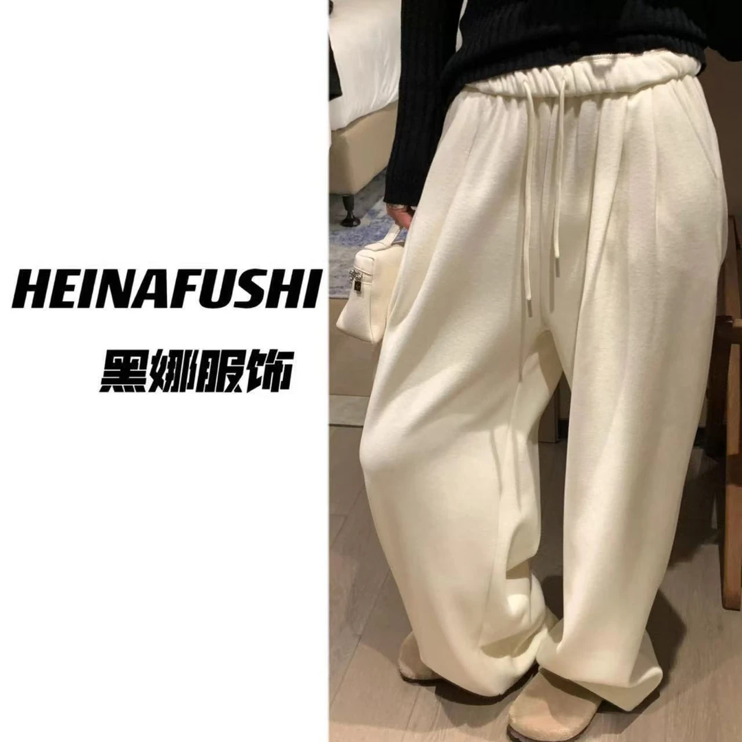 HEINA【慵懒随性】加绒软糯直筒糯米裤88091