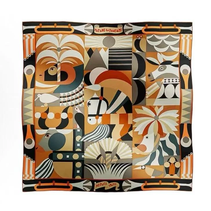 99新 Hermes/爱马仕 99新爱马仕丝巾90*90/MJ2534