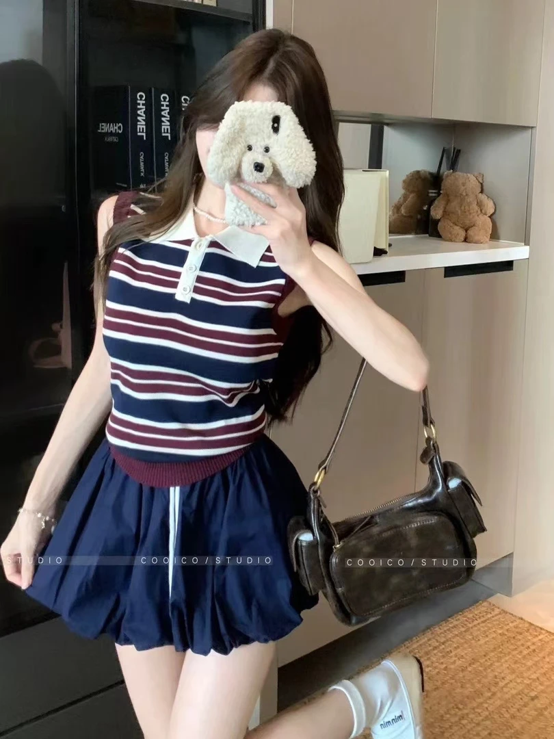 （001-199）直播间为准 纯欲风夏季女款针织背心百搭修身显瘦上衣