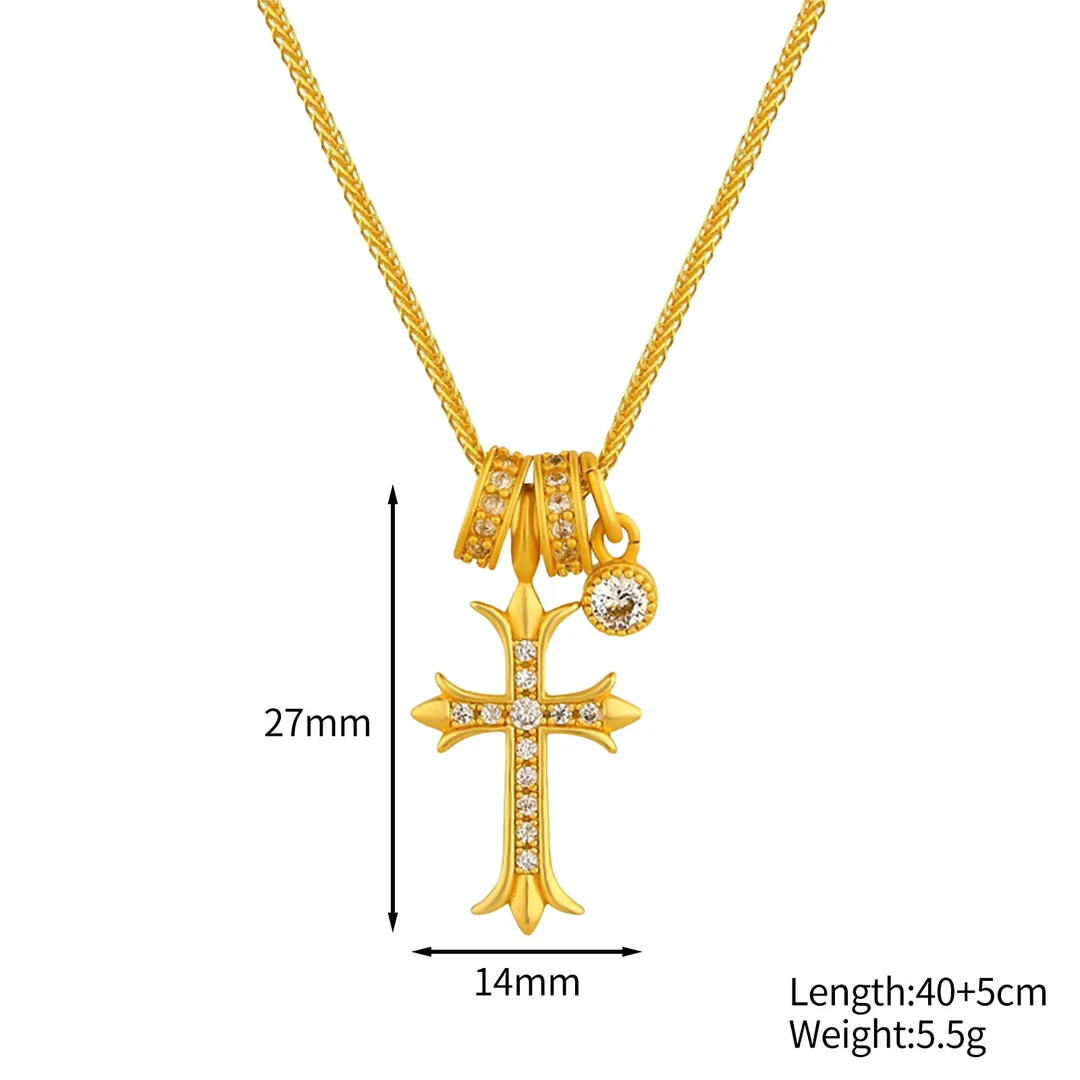 铜合金项链 铜项链百搭小众欧美金色金色坠链