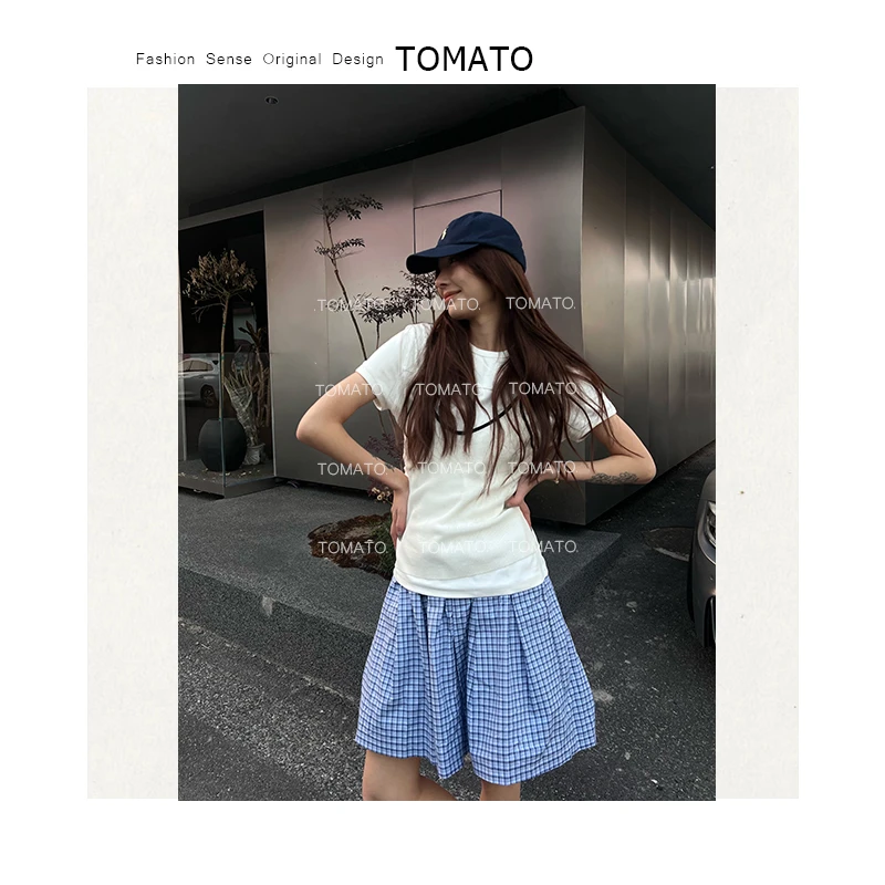 【TomaTo】百搭伴侣 气质简约百搭圆领上衣T恤 C25T3111