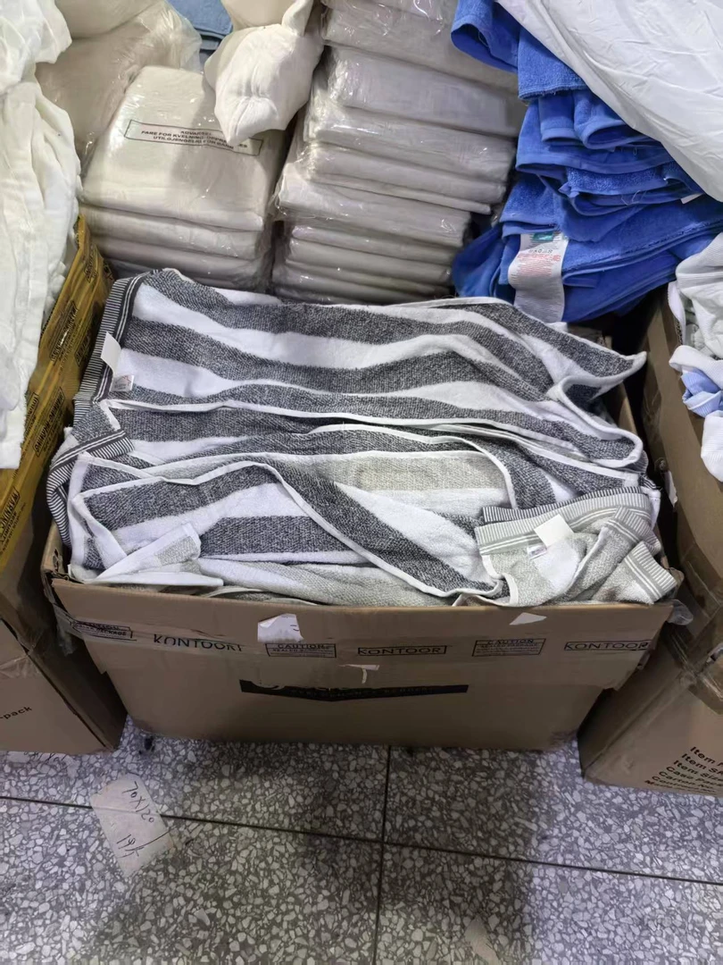 《厚广家》3楼30×70灰色系条纹全棉毛巾 发3张 不挑色
