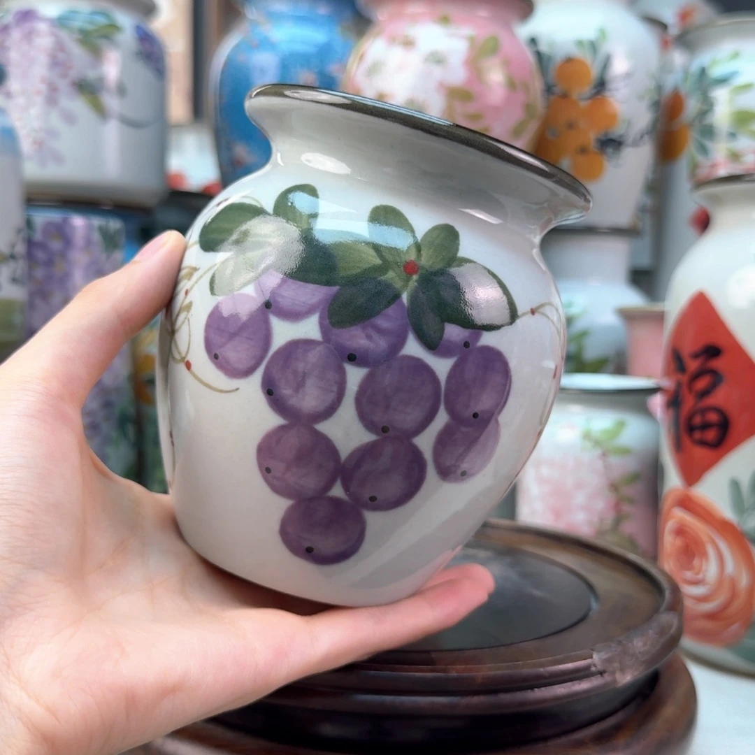 景德镇陶瓷手绘花瓶无孔