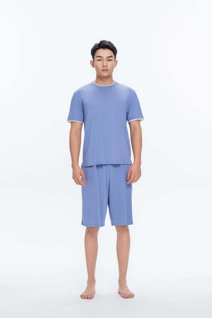 【三合竹衣】咏竹男士短袖中裤家居服套装