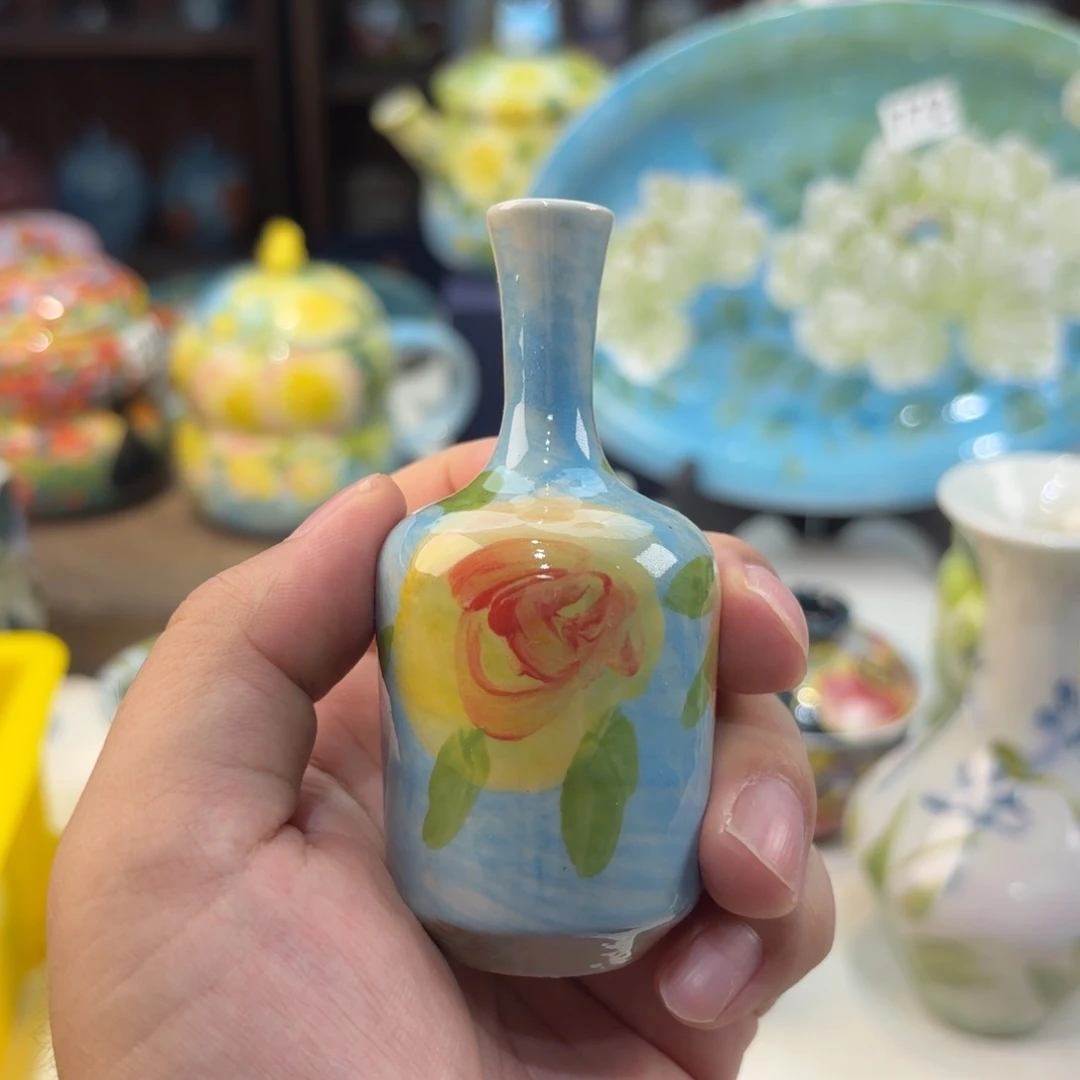 瓷片景德镇手绘高温釉下彩陶瓷茶具