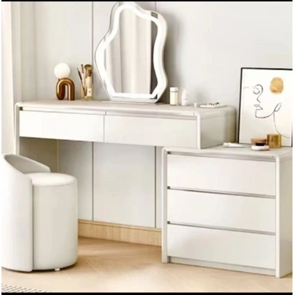 实木卧室梳妆台现代简约化妆台斗柜一体床尾收纳柜桌子组合化妆桌