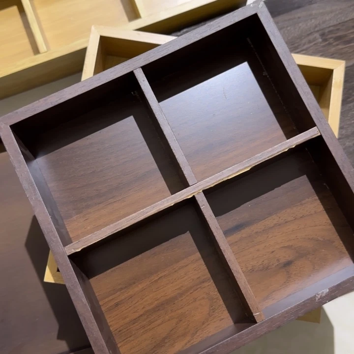 胡桃色四宫格瑕疵品密度板材质无售后