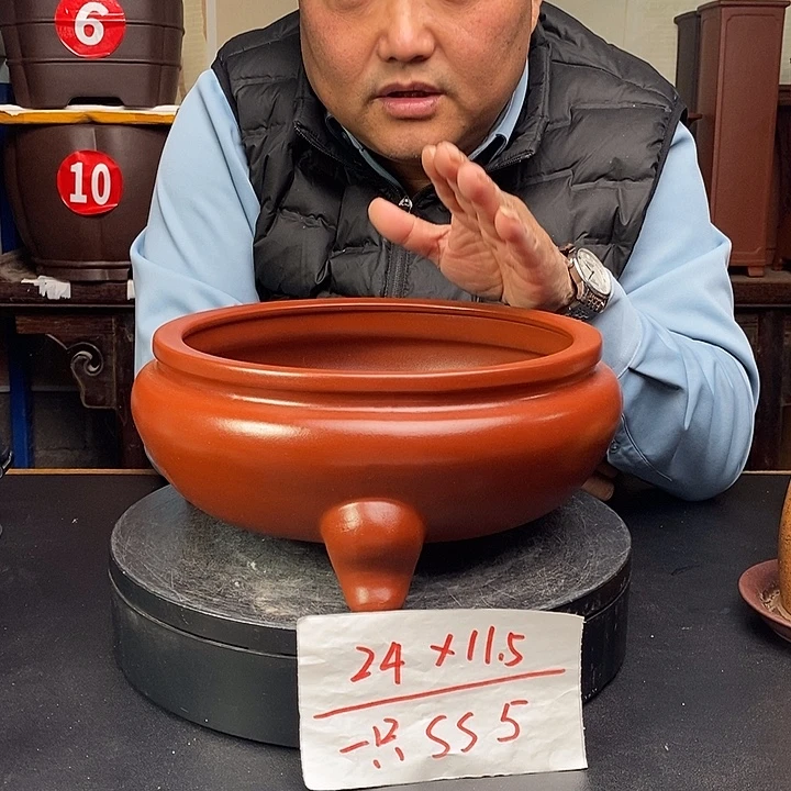紫砂花盆货号一只SS5