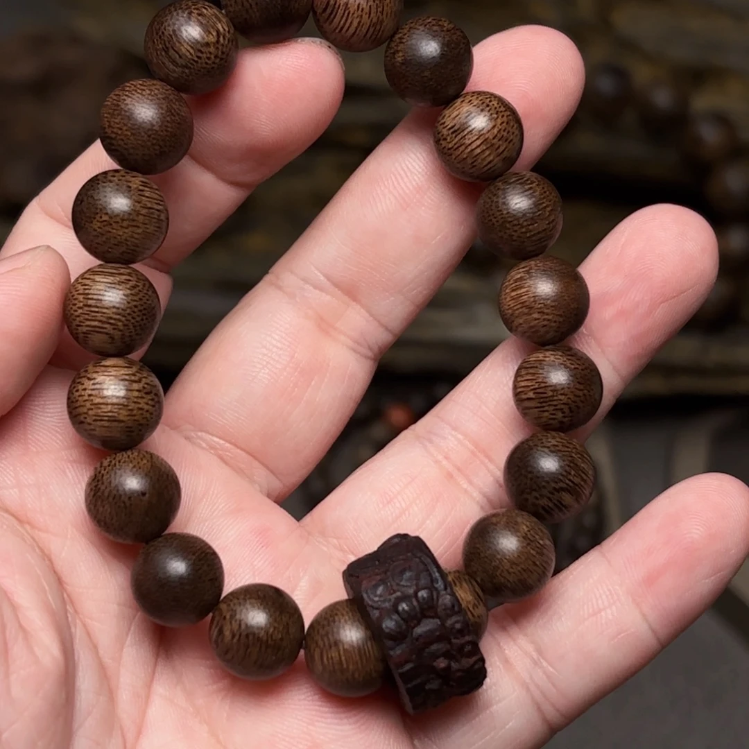 沉香手串富森红土帝王料限量款1.0➕降真香跑环沉香