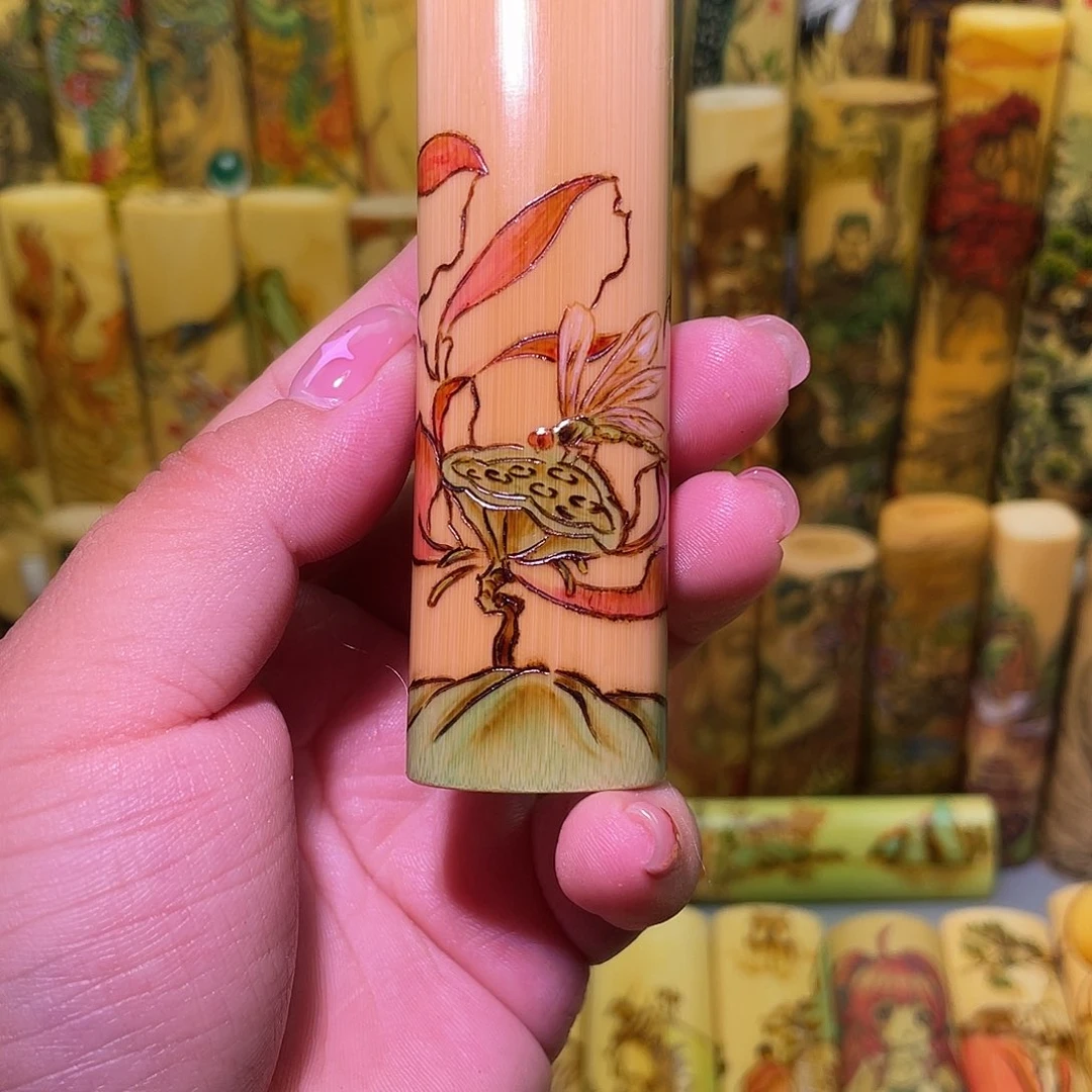 11111111烙画彩刻工艺荷花