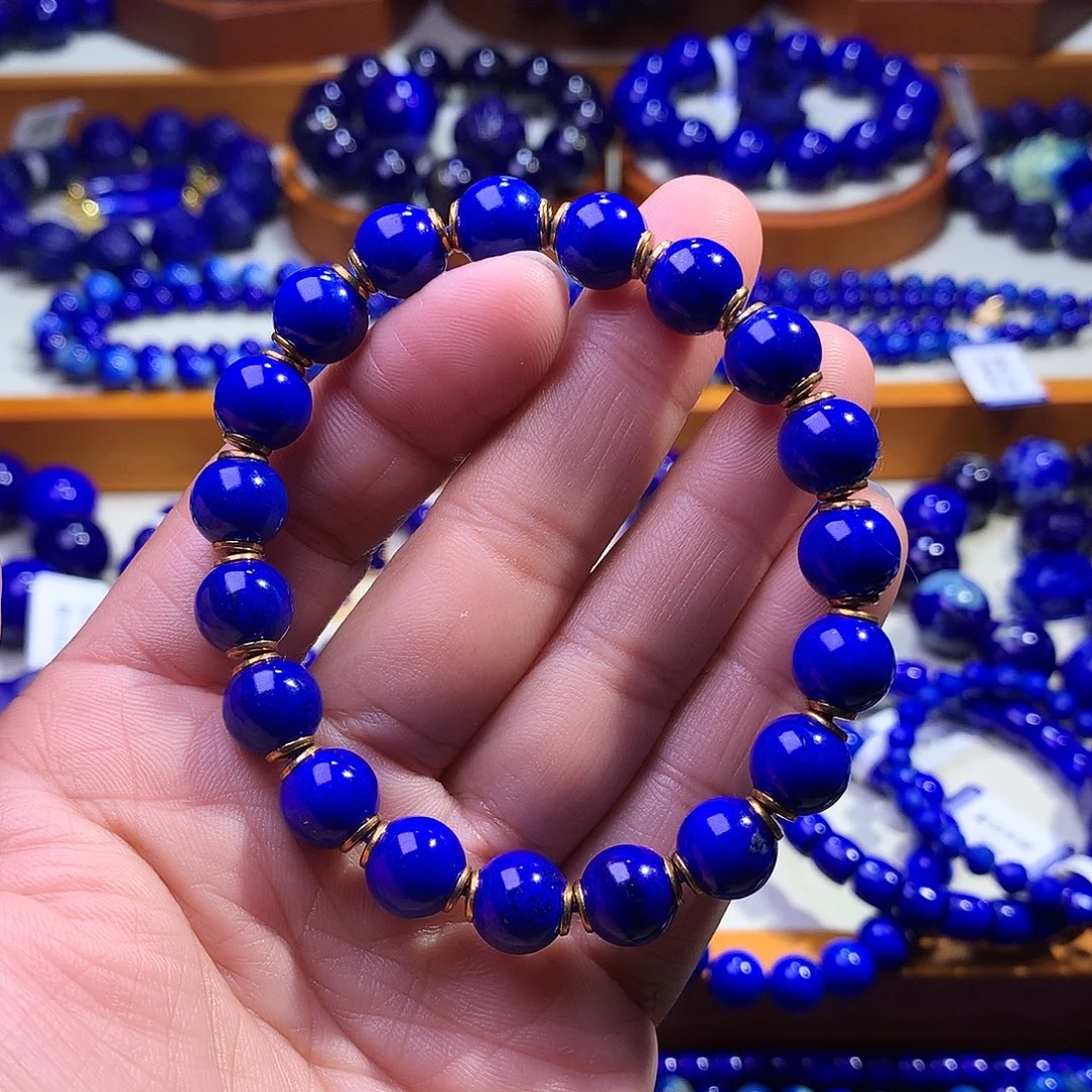 青金石未镶嵌手串9m天花板皇家蓝2363