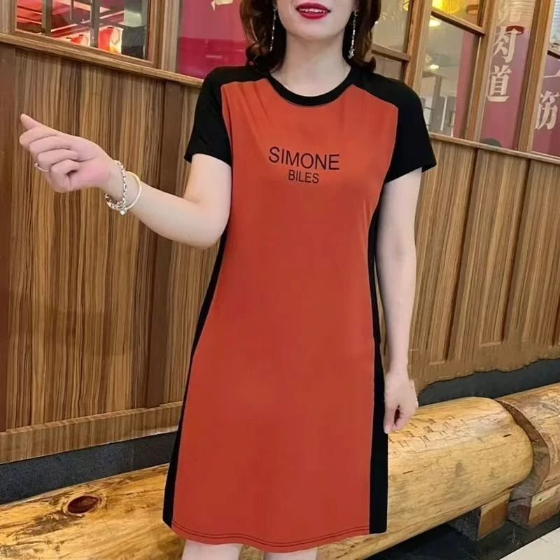 爆款连衣裙女夏季新款时尚印花大码休闲百搭显瘦气质裙子