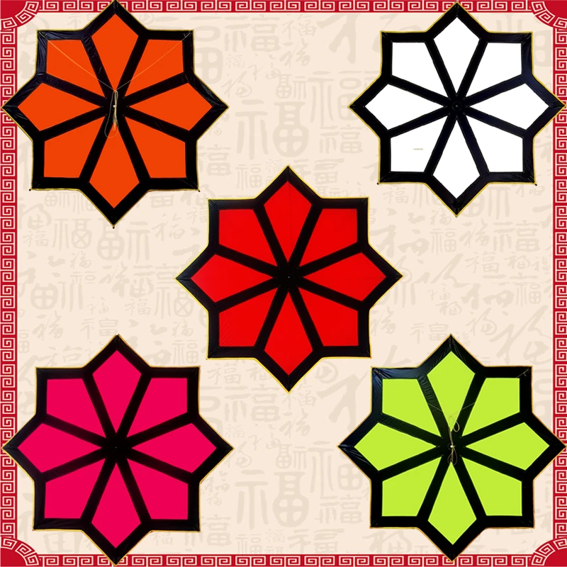 恒江潍坊八卦风筝高端碳素杆伞布抗大风风筝1米1.2米1.5米成人