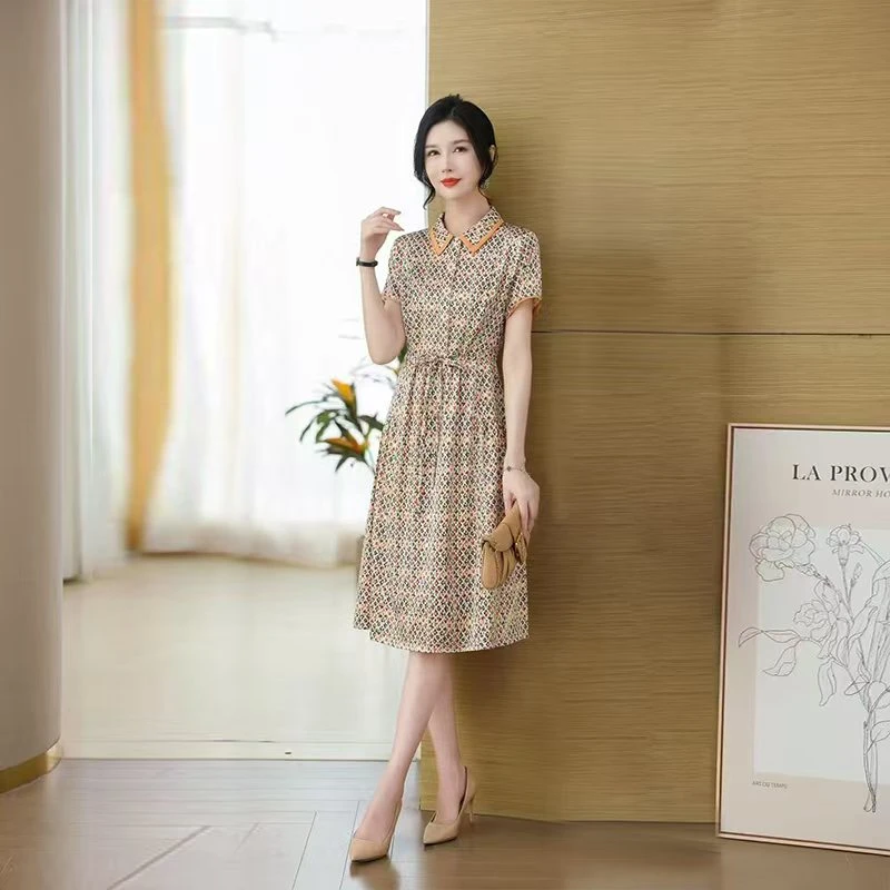 XY8032女士连衣裙桑蚕丝