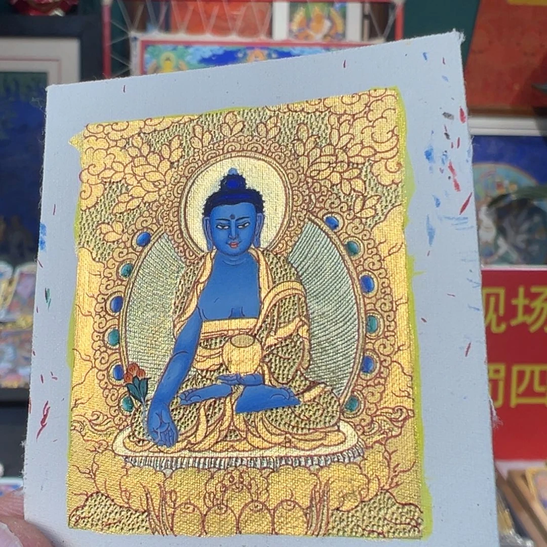 吊坠纯手绘唐卡药师