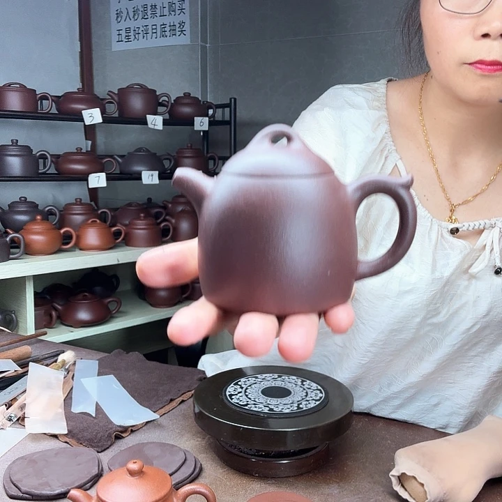 茶壶紫砂天青秦权180cc微瑕