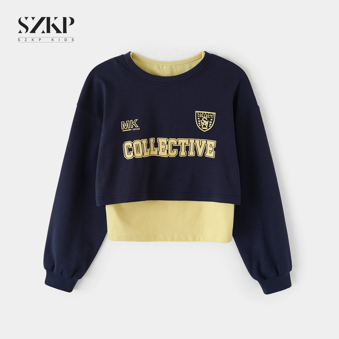 SZKP秋季新款女童装时尚上衣中大童休闲百搭儿童卫衣BGYQ552916