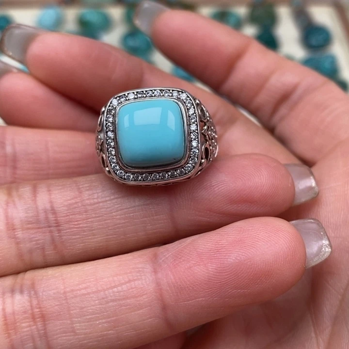 绿松石银S925镶嵌挂件