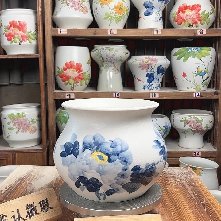 摆件钱袋子兰兰牡丹新款陶瓷陶瓷