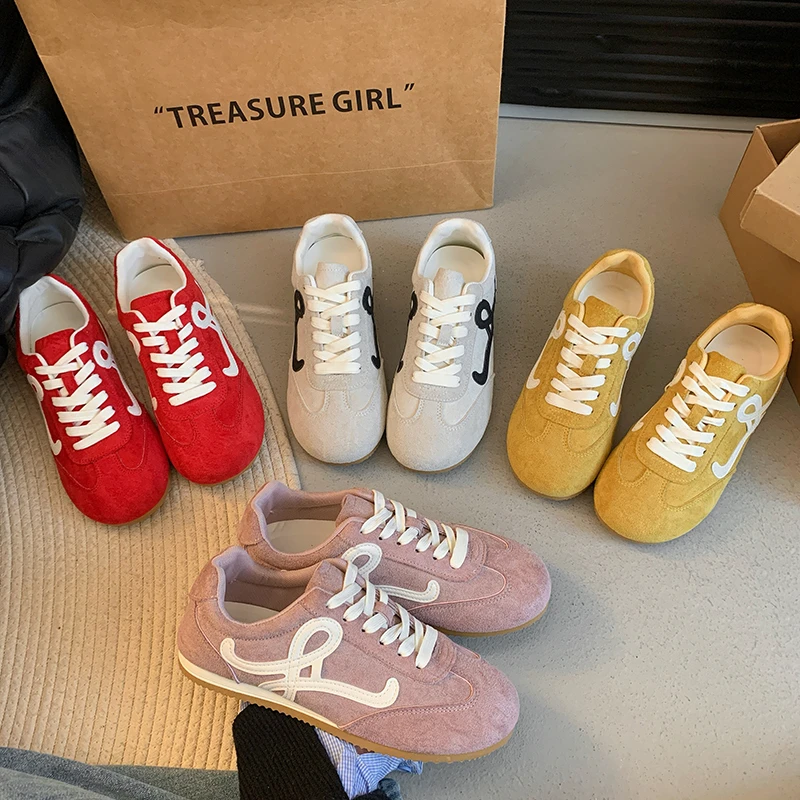 爆款德训鞋女2025年春夏新款复古百搭网面学生运动透气休闲板鞋女