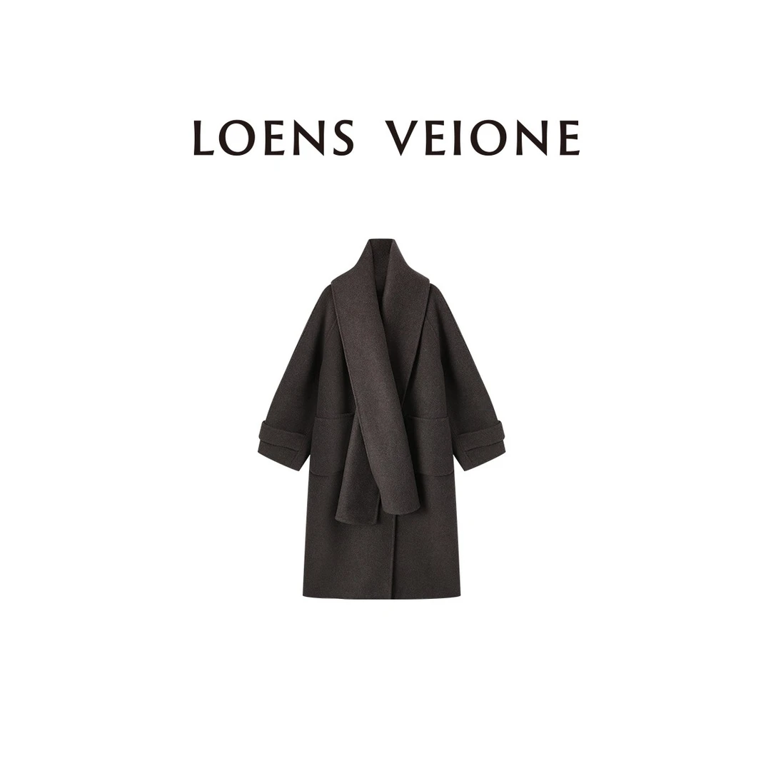 LOENS VEIONE/罗拉【鲲之梦境】骆驼绒桑蚕丝绵羊毛大衣24CVDK0050Y
