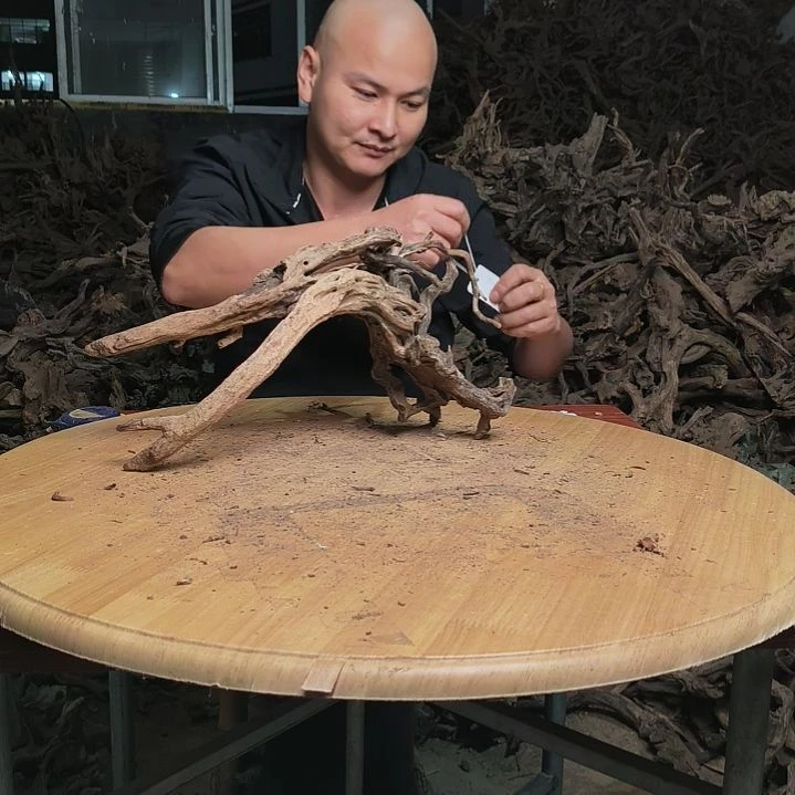 木鱼缸 造景水库 杜鹃根236