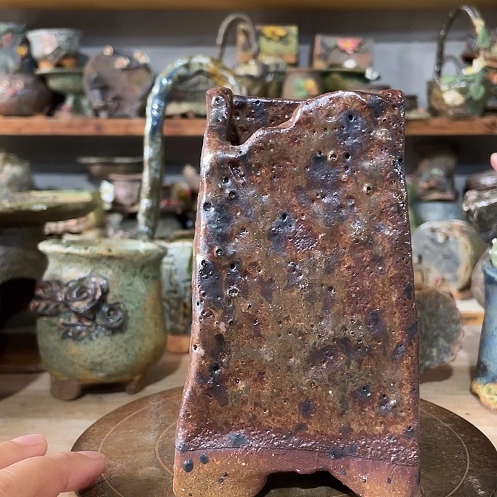 手工粗陶高温花盆