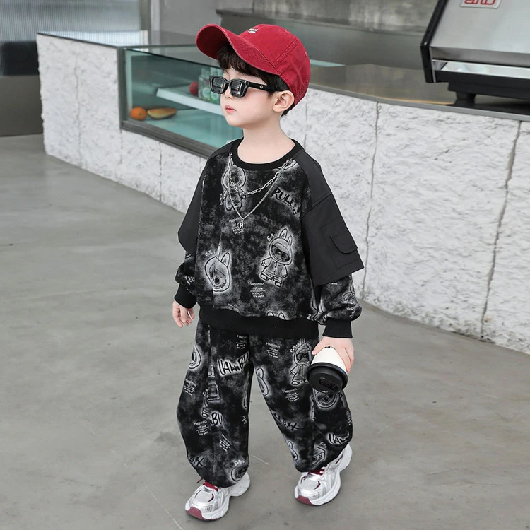 儿童套装童装男童洋气帅气卫衣运动男孩中大童韩版时韩版男童卫衣