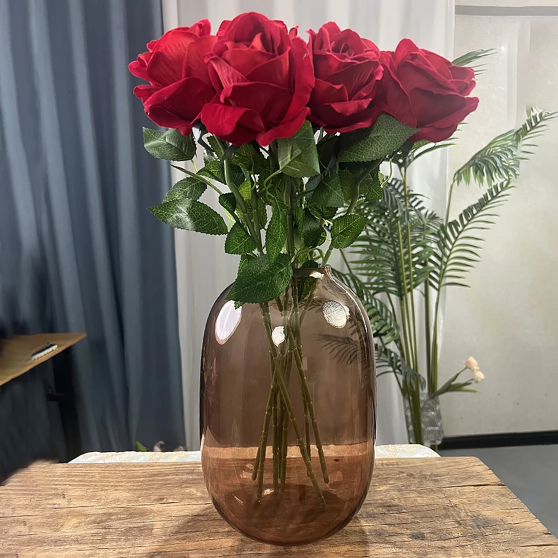 简约花店高档高级感玻璃花瓶摆件水培插花专用适用客厅卧室办公室