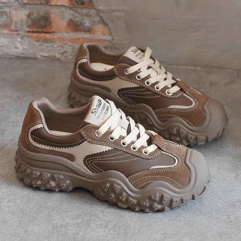 shougu/首谷丑萌厚底复古老爹鞋女2025秋新款户外休闲运动登山鞋