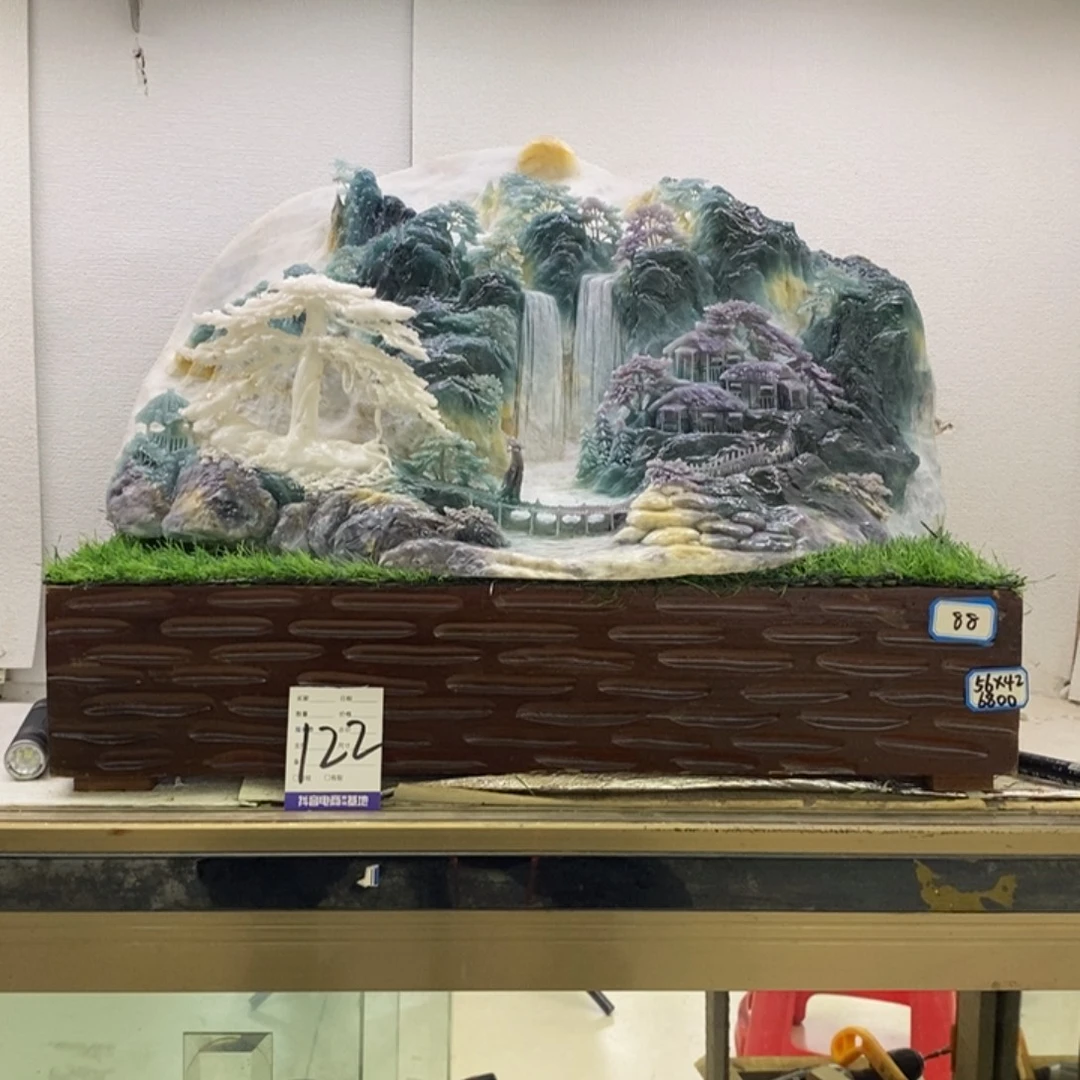 疯***子玉意境山水手工雕刻