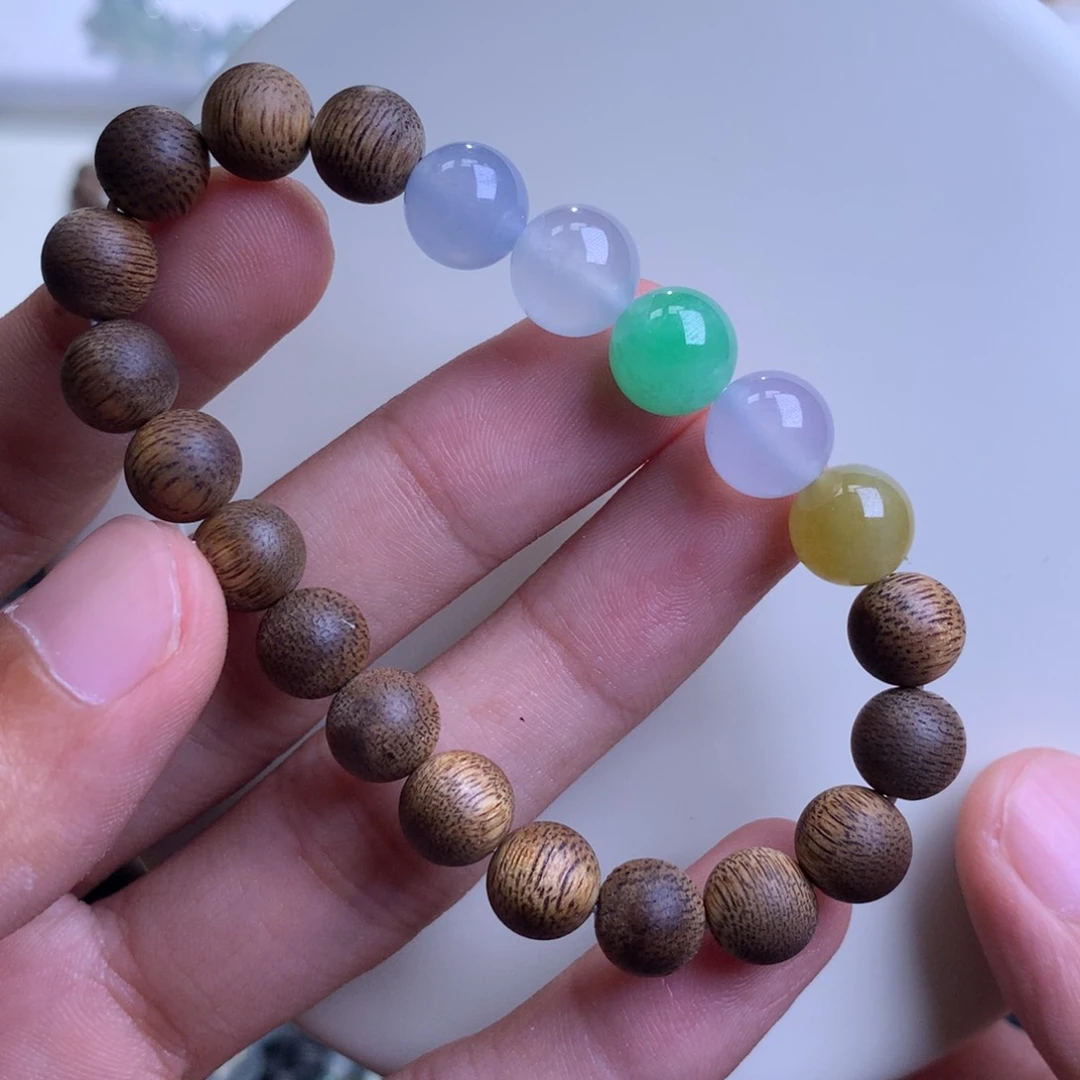 未镶嵌手链翡翠淡****精翡翠手串卡9➕