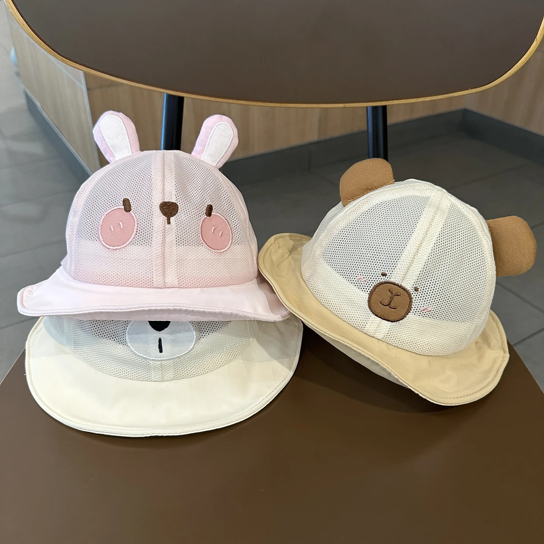 婴儿帽子夏季薄款宝宝女防晒遮阳帽婴幼儿外出透气太阳帽新款盆帽