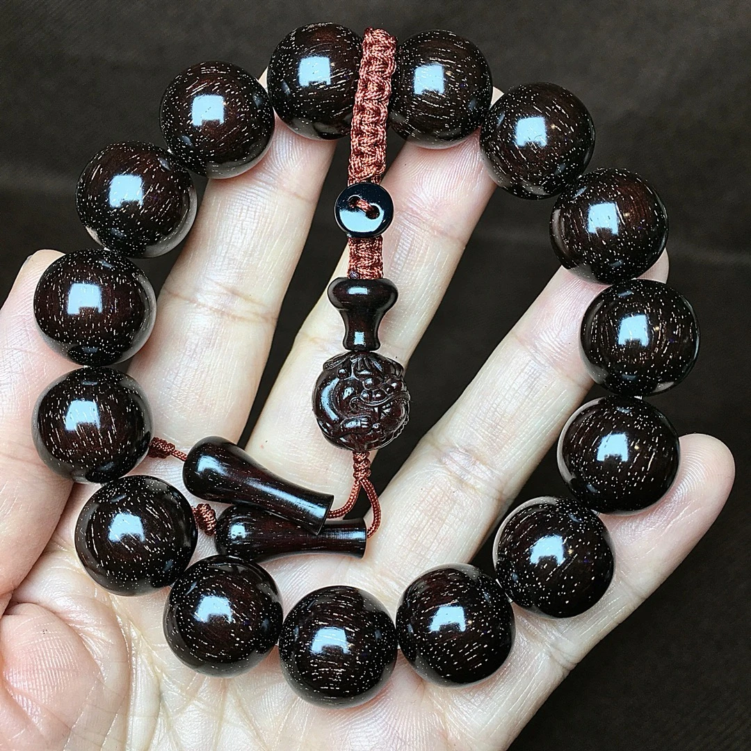 【任远行自营】保真印度小叶紫檀手串大量金星一物一拍（假一赔三）