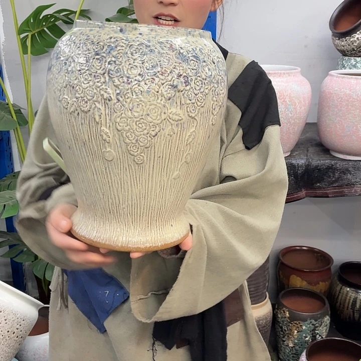 17×31 -粗陶花盆有孔-买买买
