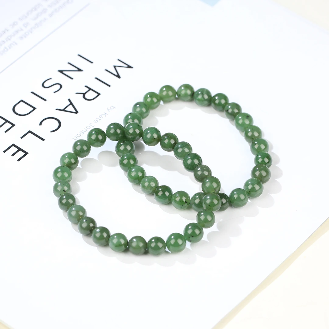 【麦子家族】天然和田玉碧玉7-8手串圆多样性发1 SC376-01