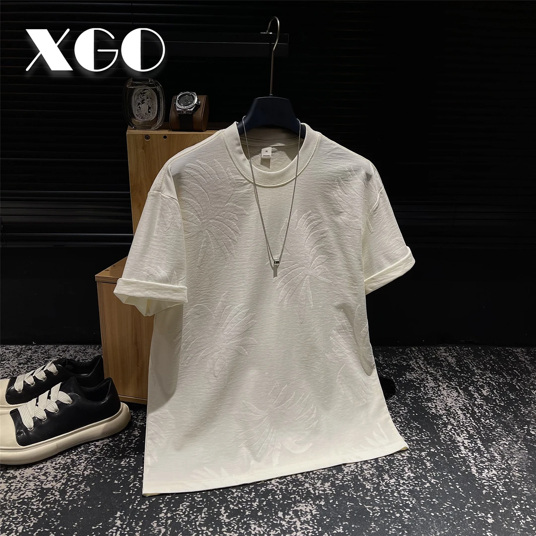 【季末5折】夏季原创提花毛织冰感棉亲肤柔软透气休闲200g重榜短袖