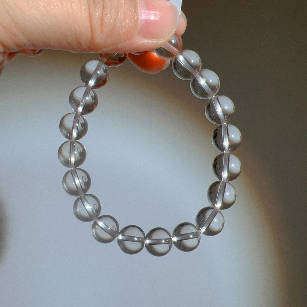 天然白水晶手串单圈多样性发一