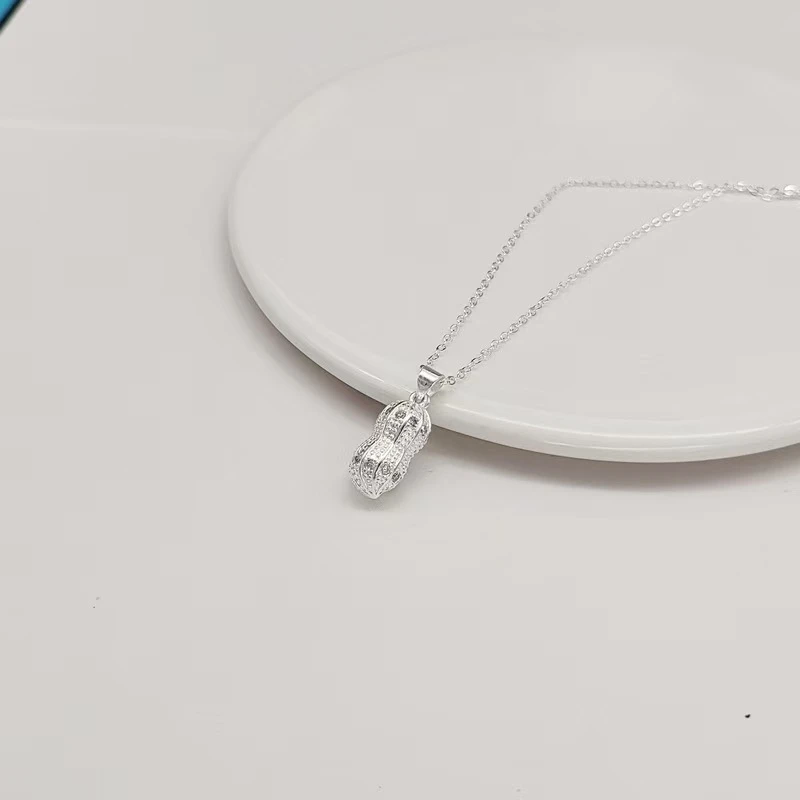 吊坠足银 花生项链轻奢时尚百搭