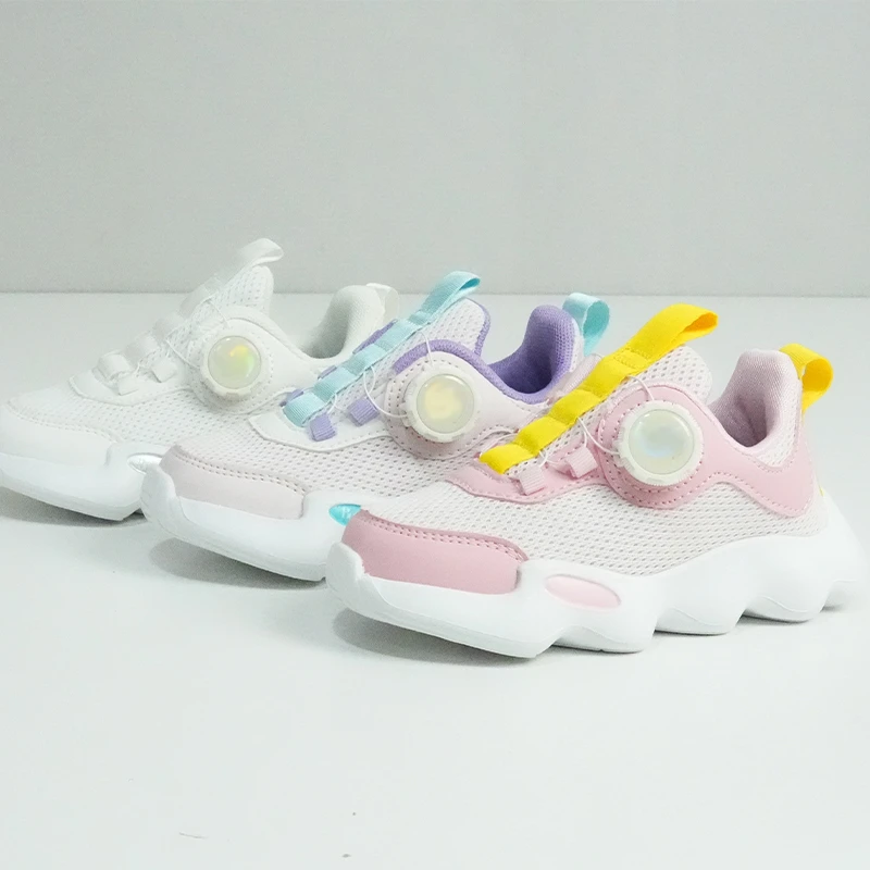 夏季新款女童运动鞋魔术贴时尚轻便防滑透气运动学生休闲网面大童