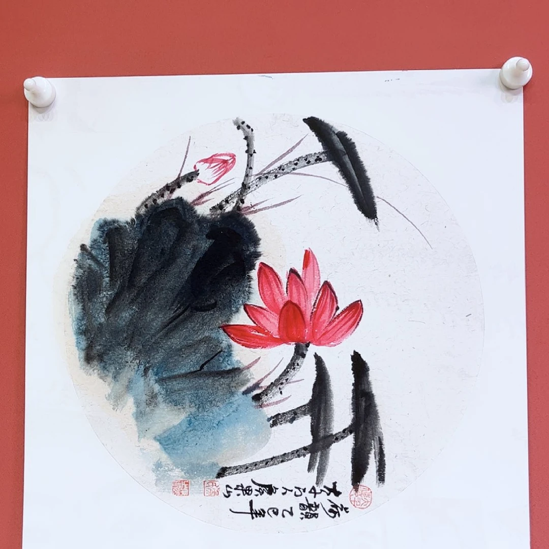 国画侯果山老师亲笔手绘作品朵
