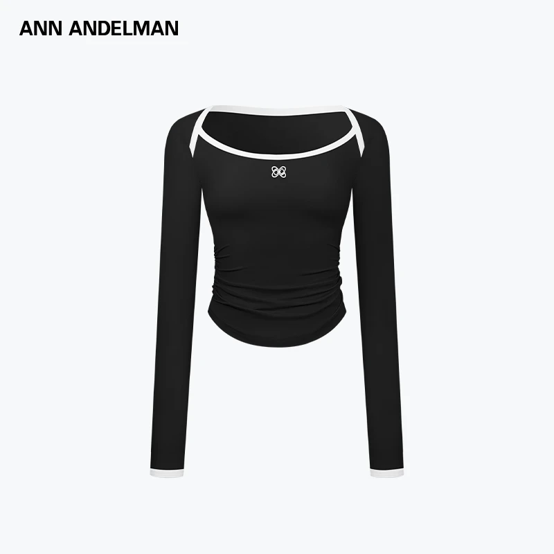 ANN ANDELMAN 25秋季新款设计感修身显瘦信封领主撞色边T恤女