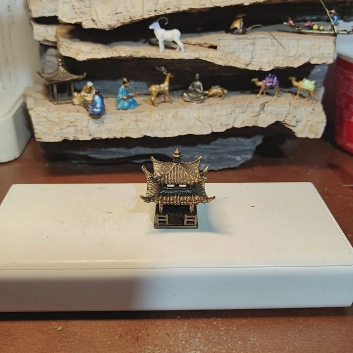 用***7黄铜盆景假山摆件造景摆件