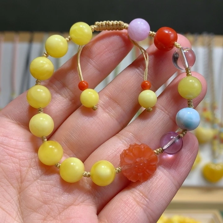 蜜蜡未镶嵌手链特价8.5mm