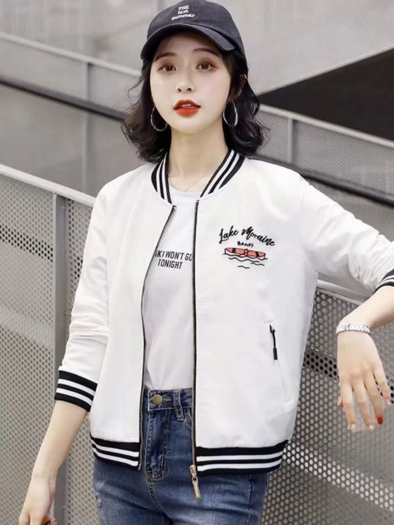 1170   GZ春秋季短款外套女新款宽松休闲百搭链棒球服潮C1