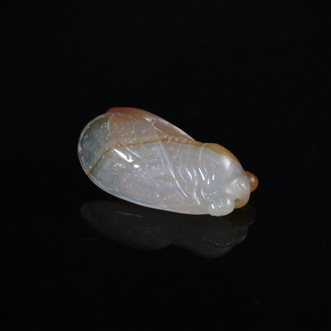 近现代玛瑙巧雕蝉105354*古玉*传承
