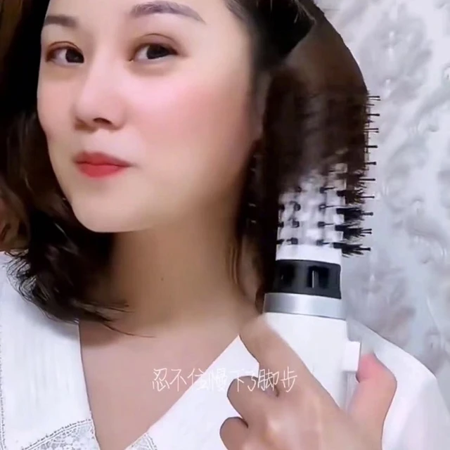 韩国吹风梳吹梳一体吹风机梳子卷发棒二合一直发梳造型神器内扣